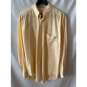 Corneliani Light Yellow Plaid Check Long Sleeve Button Down Shirt Men's M